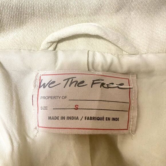 Free People‎ Rebel Knit Moto Jacket Bohemian Edgy in Vanilla Creme Size Small - Picture 6 of 7